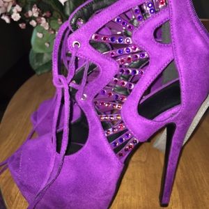 Milano Purple Suede with Swarovski Heels